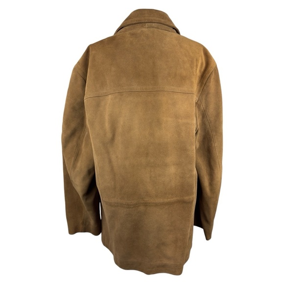 J Crew Vintage Heavy Duty Suede Leather Hunting Brown Jacket Thinsulate Large - Picture 10 of 15